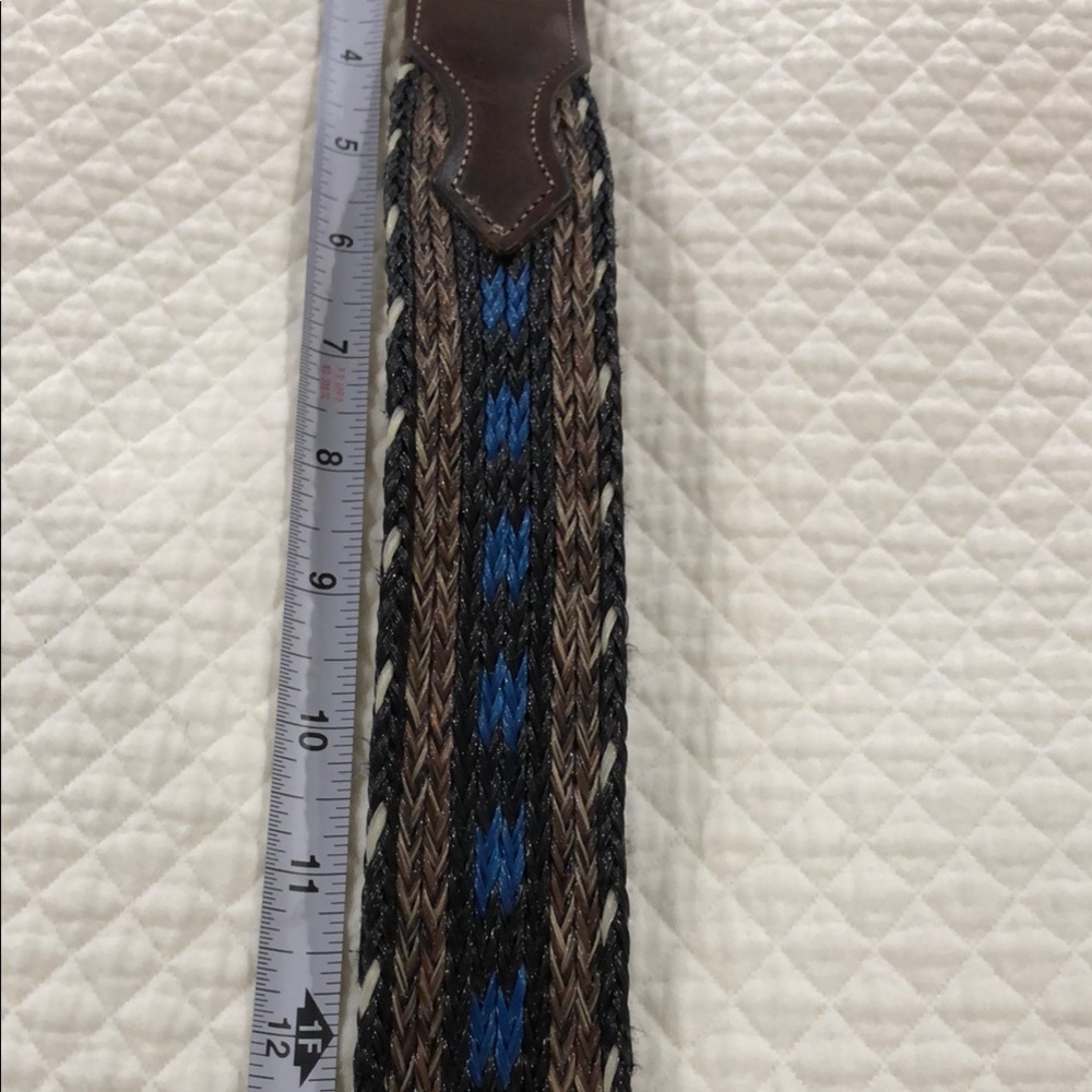 Mens Brushy Creek 1.50”Wide Leather Nylon Multicolored Woven Belt Size 40 - Picture 14 of 16